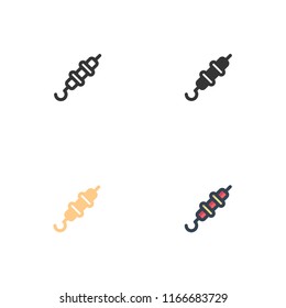shush kebab icons vector with four different styles