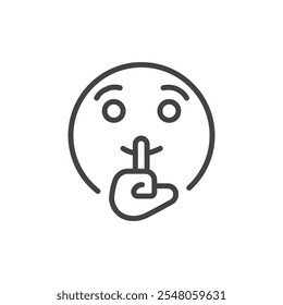 Shushing face Logo symbol outline set