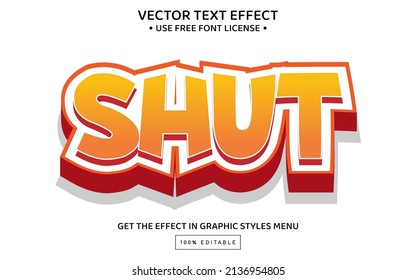 Shut 3D editable text effect template