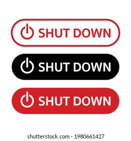 shut down button for closing or turn off computers, the button for switching off technology deveces