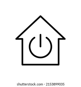 Apagar, casa simple vector de icono. Diseño plano