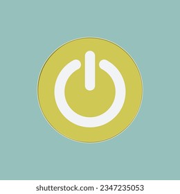 Shut down icon in flat style. Energy symbol vector illustration on isolated background. Start sign business concept.