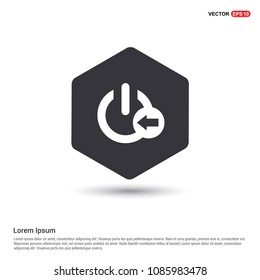 Shut Down icon Hexa White Background icon template