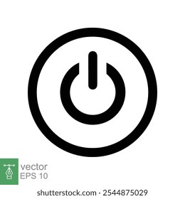 Shut down icon. Simple flat style. Turn power off or turn power on, computer shutdown and logout, technology concept. Vector illustration isolated on white background. EPS 10.