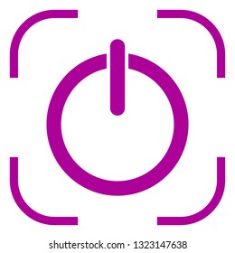 Shut down icon vector in focus. White background