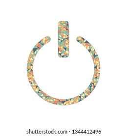 shut down, power. Colored mosaic with polygons