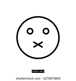 shut up emoji icon vector illustration simple design