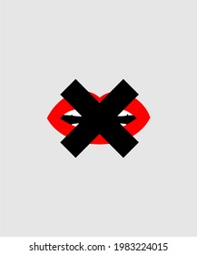 Shut up icon vector design for talk forbidden.