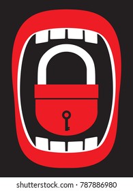 shut up  - locked mouth