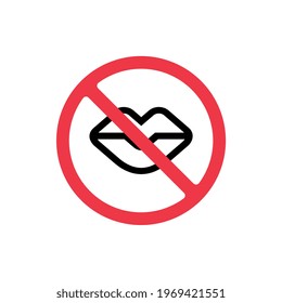 Shut your mouth sign, no talk icon, shut up symbol - Vector