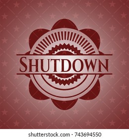 Shutdown badge with red background