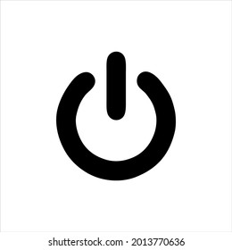 Shutdown black vector icon on white background.