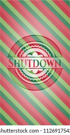 Shutdown christmas badge.