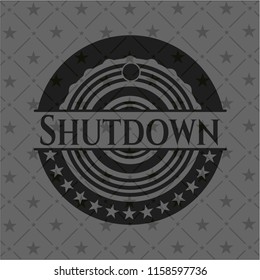 Shutdown dark icon or emblem