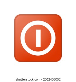 Shutdown or deactivate button icon  isolated on white background