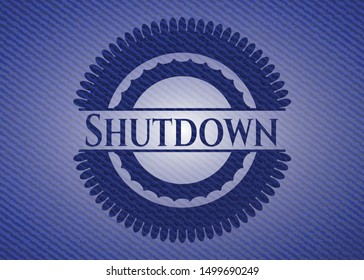 Shutdown denim background. Vector Illustration. Detailed.