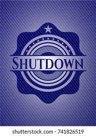 Shutdown emblem with denim texture