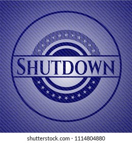 Shutdown emblem with jean texture