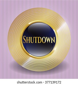 Shutdown gold shiny emblem