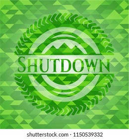 Shutdown green mosaic emblem