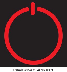 Shutdown-Symbol mit schwarzem Hintergrund.