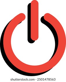 Botón del icono del apagado con la sombra, Botón apagado