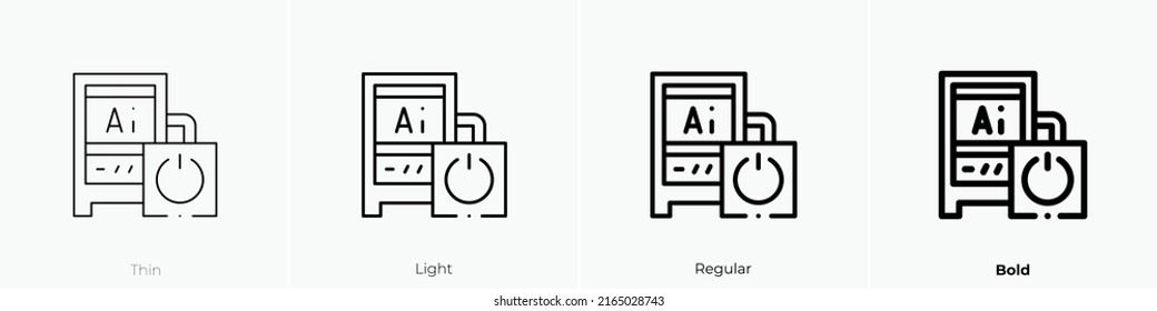 shutdown icon. Linear style sign isolated on white background. Vector illustration.