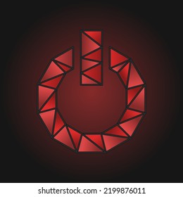 Shutdown icon. Low poly illustration. Vector