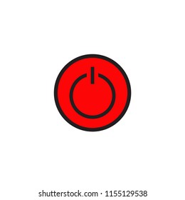 shutdown icon, power button symbol vector