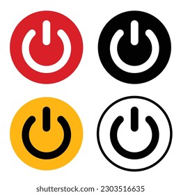 shutdown icon power on off icon set background