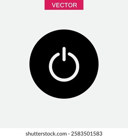 Shutdown icon, vector flat black power icon trendy style illustration for web and app..eps