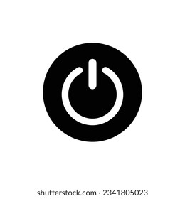 Ilustración vectorial de icono de apagado en círculo negro