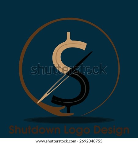 shutdown logo design Luxury Letter S Gold Wing with Shield Crown Logo template.