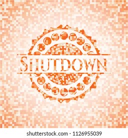 Shutdown orange mosaic emblem