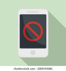 Shutdown Phone Icon Flat Vector. Mobile Switch Off. Smartphone Shutdown