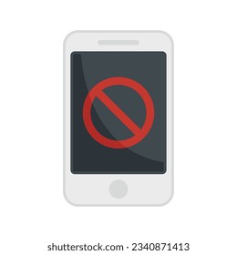 Shutdown phone icon flat vector. Mobile switch off. Smartphone shutdown isolated