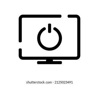 Shutdown power icon on computer screen. Vector illustration