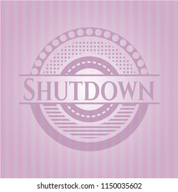 Shutdown realistic pink emblem