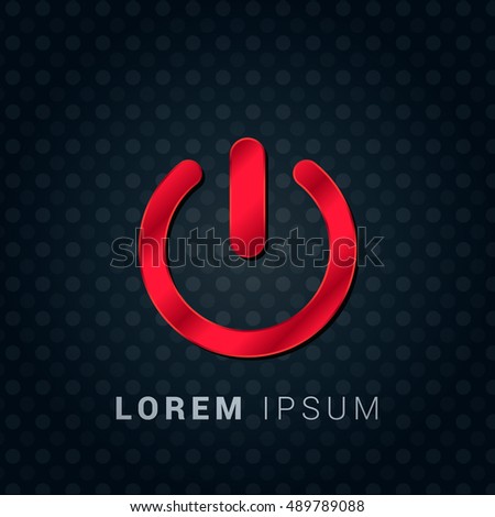Shutdown Red chromium precious metallic 3D Icon / Logo Design