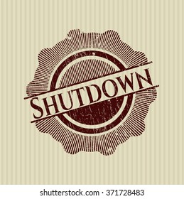 Shutdown rubber grunge stamp