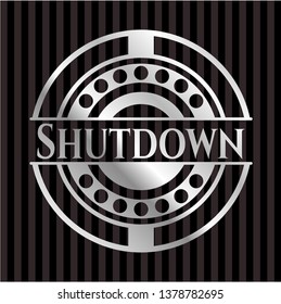 Shutdown silvery shiny emblem