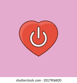 shutdown vector flat color icon