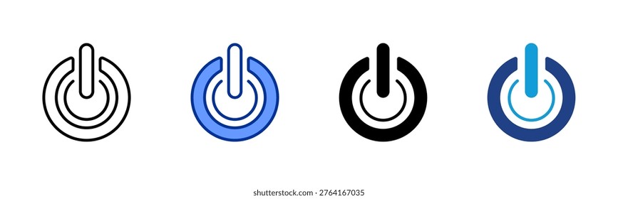Shutdown web icon with multiple style collection
