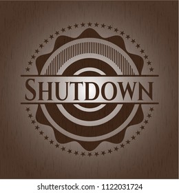 Shutdown wood emblem