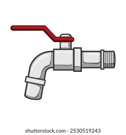 shutoff plumbing valve cartoon. fixture seal, gasket fitting, maintenance drainage shutoff plumbing valve sign. isolated symbol vector illustration