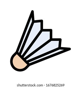 shuttecock vector flat color icon 