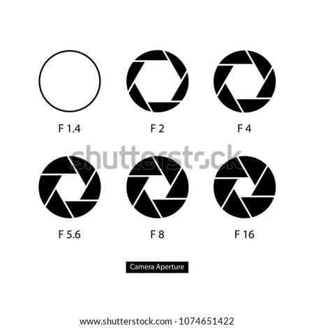 Shutter, aperture flat icons set, illustration, vector. Isolated on white background.