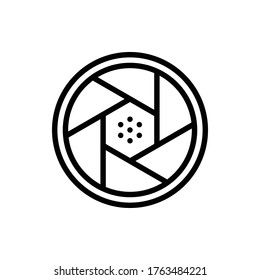 Shutter aperture lens icon vector logo.