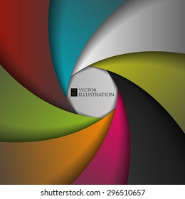 Shutter aperture. Vector background.