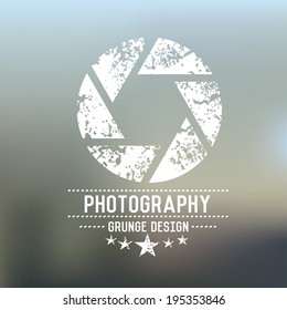 Shutter badge,grunge vector